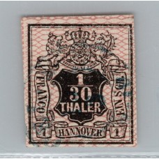 ALEMANIA 1856 ESTADO DE HANNOVER Yv 11 ESTAMPILLA DE MUY BUENA CALIDAD ESTUPENDO SELLO CLASICO 50 EUROS